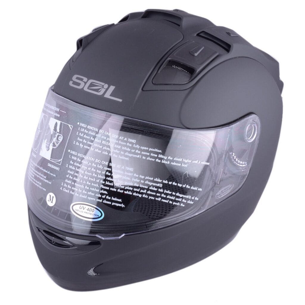 SOL SL68S SOL Solid Matt Black LED Helmet Probikers Pune