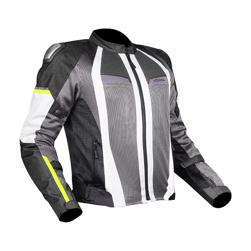NexGen SH212101 Men's Black Textile Moto Jacket with Grey Reflective