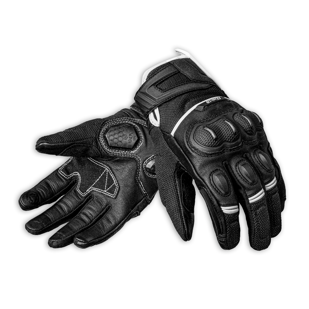 Raida AirWave Motorcycle Gloves | Black White