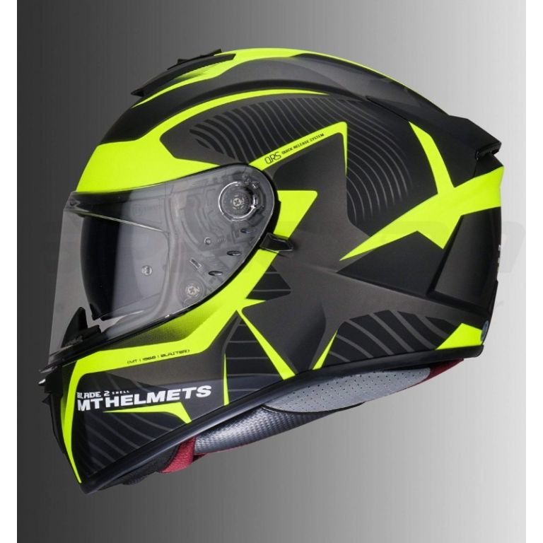MT Blade 2SV Blaster Matt Helmet (Black & Flour Yellow)