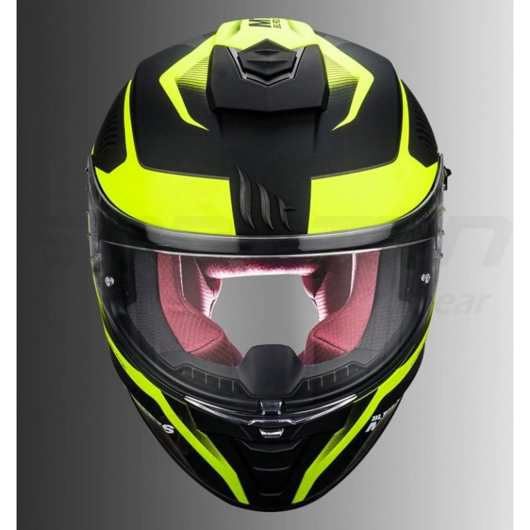 MT Blade 2SV Blaster Matt Helmet (Black & Flour Yellow) - Image 2