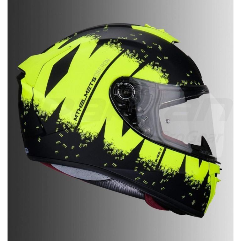 MT Blade 2SV Oberon Matt Helmet (Black & Flour Yellow) - Image 3