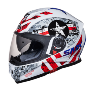 SMK Twister Captain Helmet Gloss White Red (GL163)