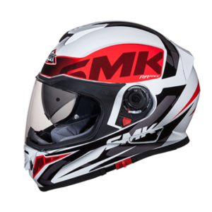 SMK Twister Logo Helmet Gloss WhiteRedBlack (GL132)