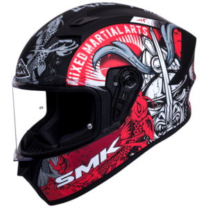 SMK Stellar Samurai Helmet Black Grey Red (MA263)