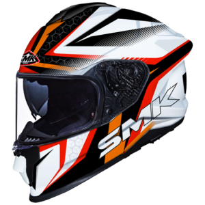 SMK Titan Slick Fibre Glass Helmet ( White/red )