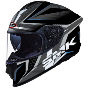 SMK Titan Slick Fibre Glass Helmet ( Black/Blue )