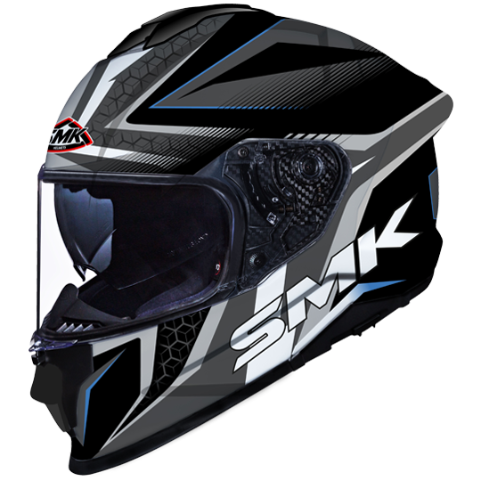 SMK Titan Slick Fibre Glass Helmet ( Black/Blue )