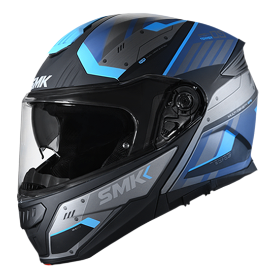 SMK Gullwing Tekker Helmet Black Grey Blue Matt (MA265)