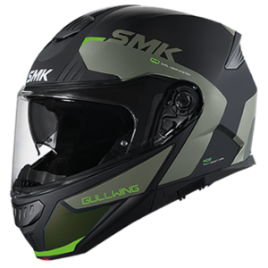 SMK Gullwing Kresto Helmet Black Green Matt (MA288)