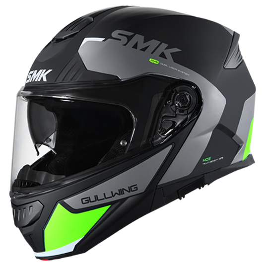 SMK Gullwing Kresto Helmet Black Grey Yellow Matt (MA264)