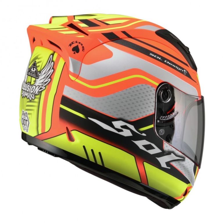 SOL - SL-68S II illusion Matt Helmet (HI Orange HI yellow ) - Image 3