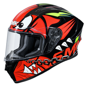 SMK Stellar Monster Helmet ( Black Red White Matt ) (MA231)