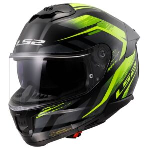 LS2 Stream II Fury Black Hi Viz Yellow Gloss Helmet (D Ring)