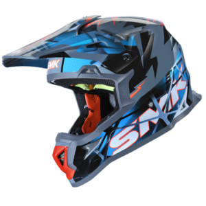 SMK Allterra Fulmine Off Road Helmet (Black Blue)