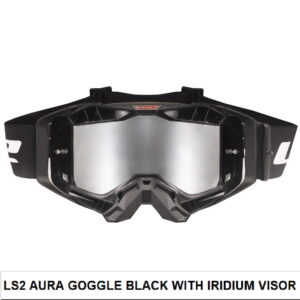 LS2 AURA PRO GOGGLE BLACK WITH IRIDIUM VISOR
