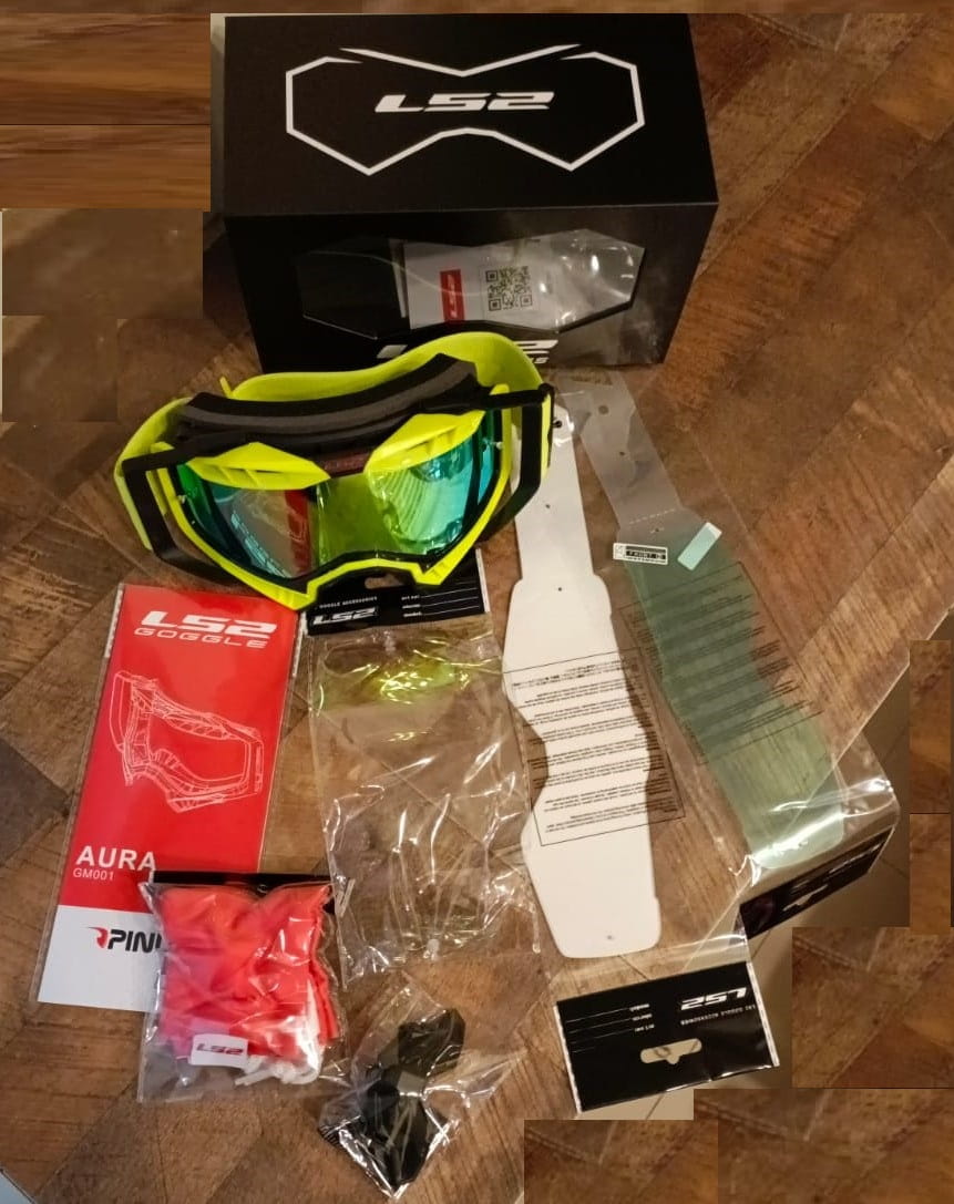 LS2 AURA PRO GOGGLE BLACK HIV YELLOW WITH IRIDIUM VISOR - Image 4