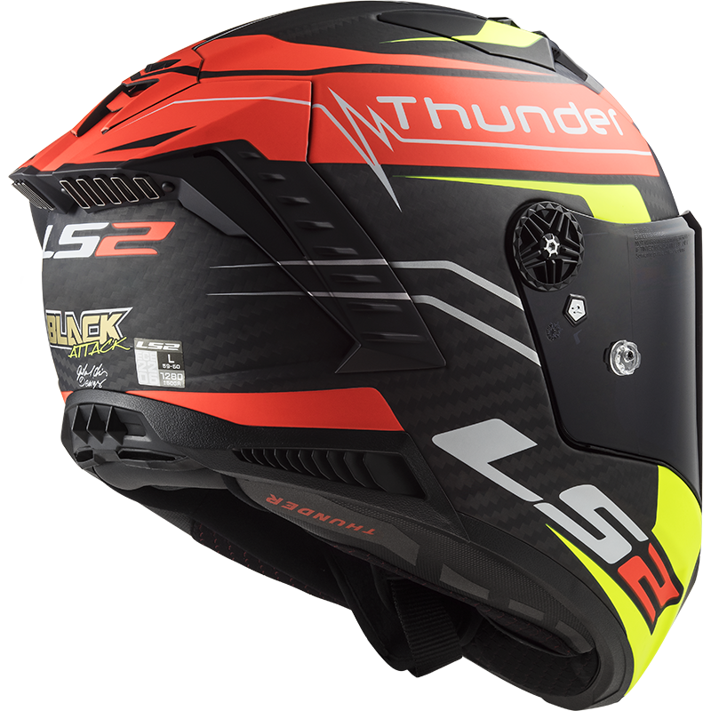 LS2 FF805 THUNDER ATTACK MATT RED H-V YELLOW-06 - Image 6