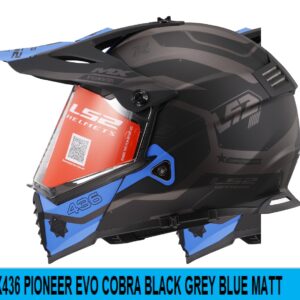 LS2 MX436 PIONEER EVO EVOLVE HELMET (  Matt Black Grey Blue )