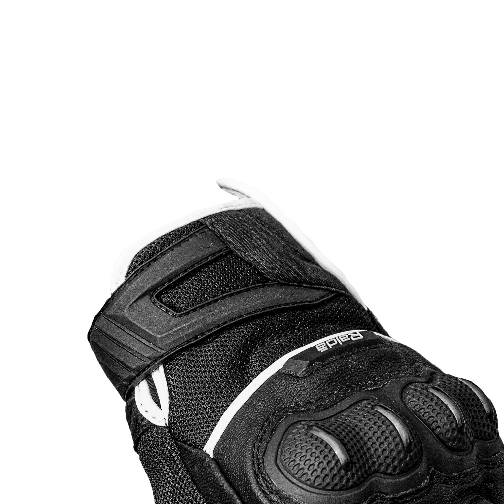 Raida AirWave Motorcycle Gloves | Black White - Image 4