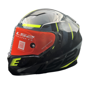 LS2 FF320 STREAM EVO SHADOW D-RING( GLOSS SILVER H-V YELLOW)