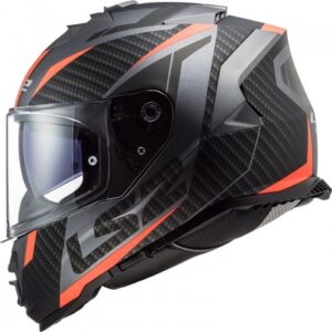 LS2 FF800 STORM RACER TITANIUM HELMET ( FLUO ORANGE GLOSS WITH ANTIFOG RESISTANT VISOR)