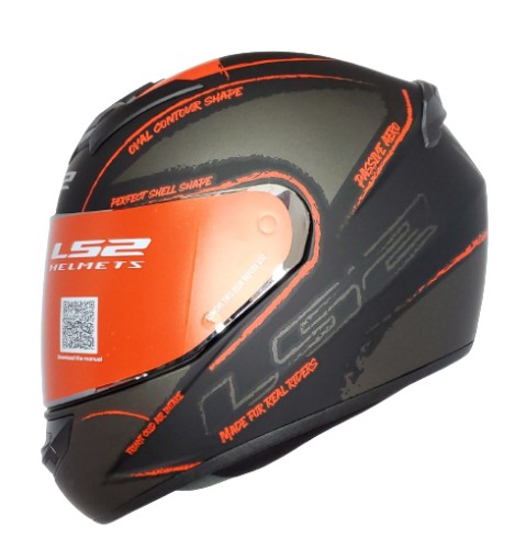LS2 FF352 BRUSH HELMET ( MATT BLACK RED)