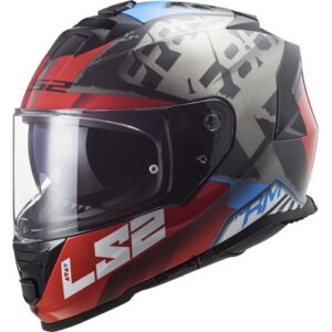 LS2 FF800 STROM SPRINTER HELMET (BLACK RED TITANIUM  WITH ANTIFOG RESISTANT VISOR)