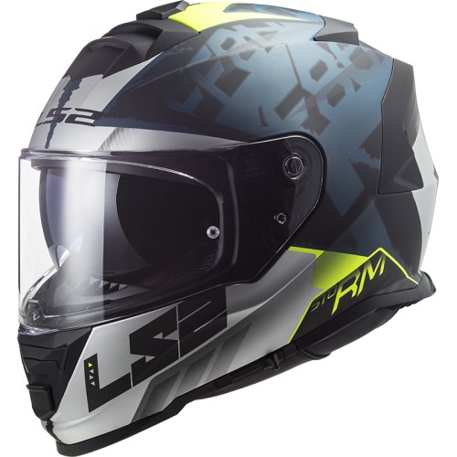 LS2 FF800 STROM SPRINTER HELMET ( MATT BLACK SILVER COBALT WITH ANTIFOG RESISTANT VISOR)