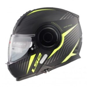 LS2 FF902 Scope Skid Black H-V Yellow Flip Up Helmet