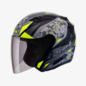 SOL S0-7 Camouflage LED Helmet ( Flat Black/Yellow )