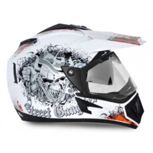 VEGA Off Road D/V Gangster White Orange Helmet
