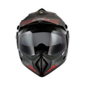 VEGA Off Road D/V Gangster Dull Black Red Helmet