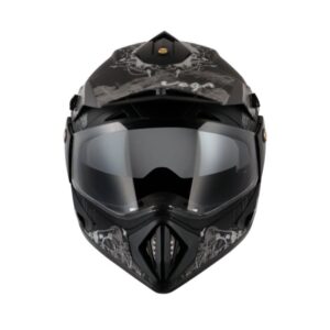VEGA Off Road D/V Sketch Dull Black Silver Helmet