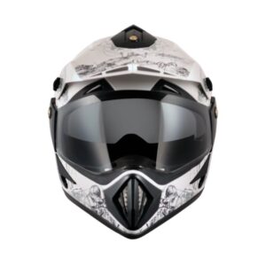 VEGA Off Road D/V Sketch White Silver Helmet