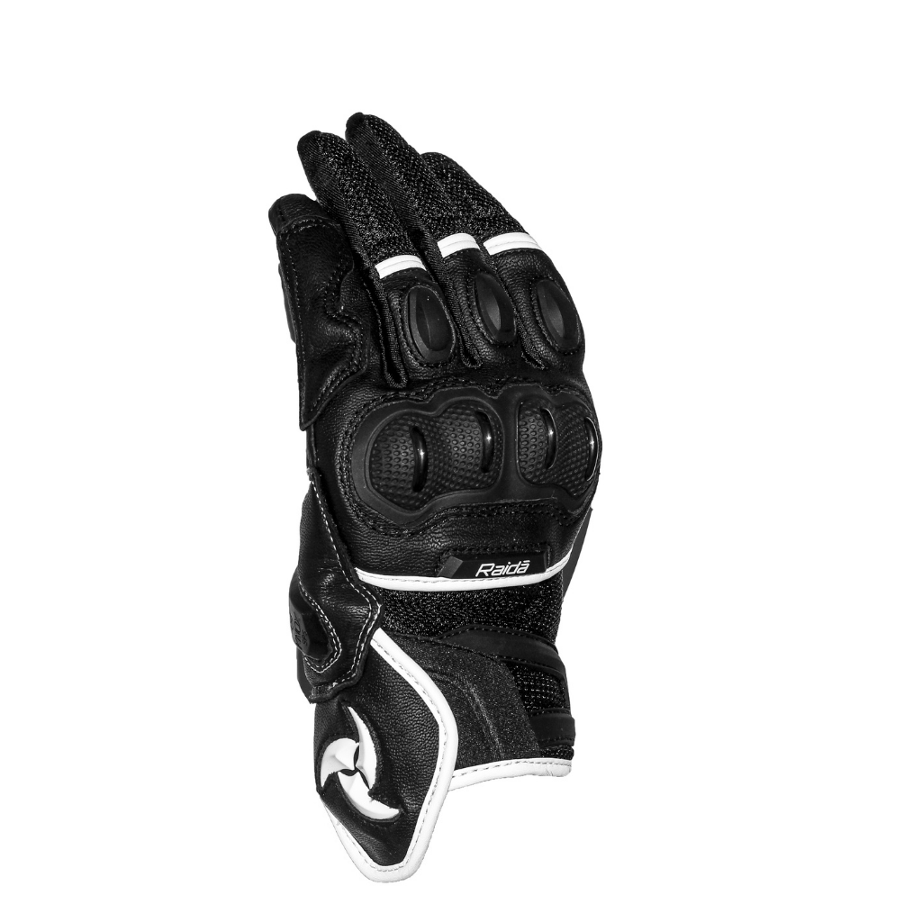 Raida AirWave Motorcycle Gloves | Black White - Image 2
