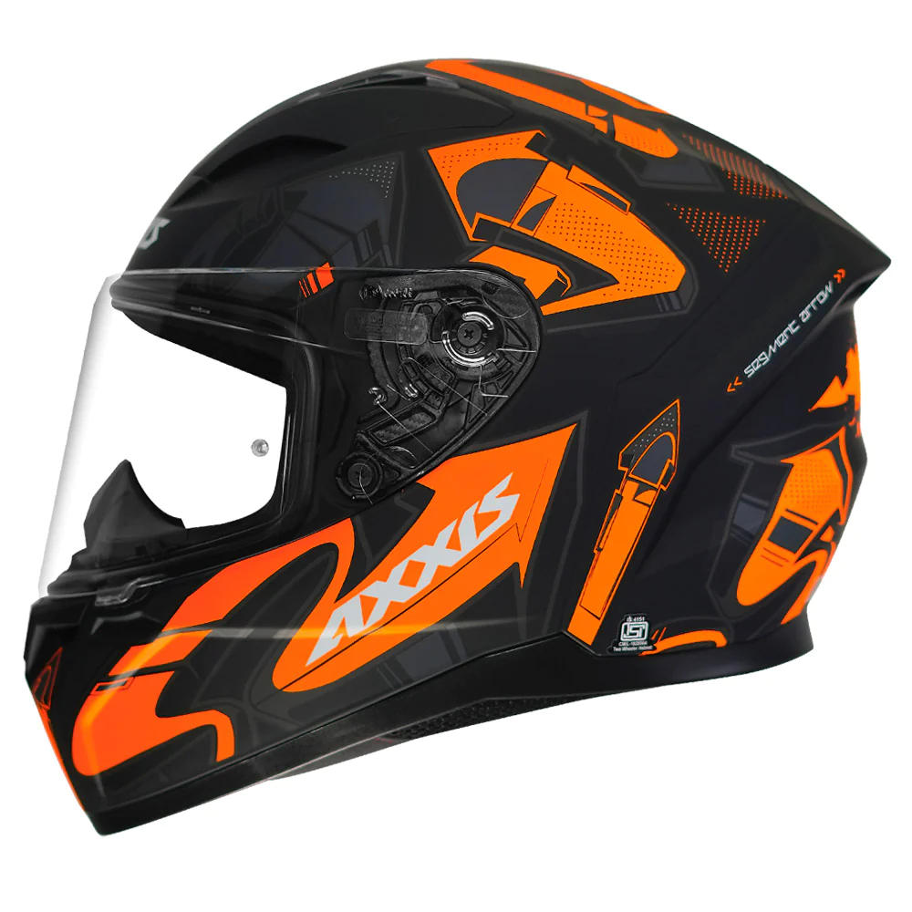AXXIS SEGMENT ARROWS HELMET (MATT FLUORESCENT ORANGE) - Image 2