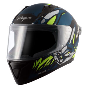 Vega Bolt Bunny Dull Black Blue Helmet