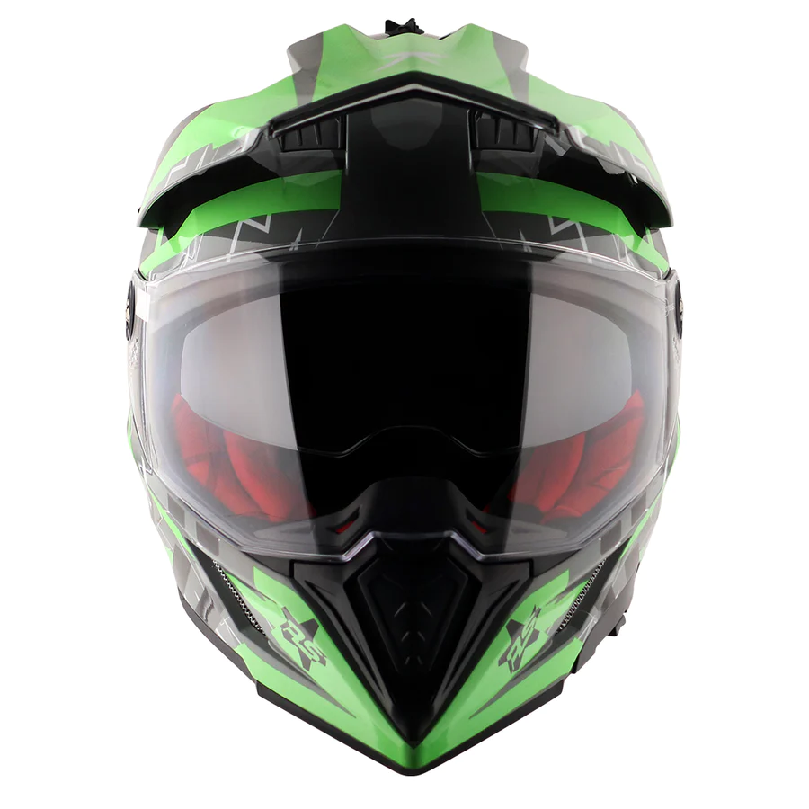 AXIOR X-CROSS FLASH DUAL VISOR HELMET (Cool Grey Green) - Image 2