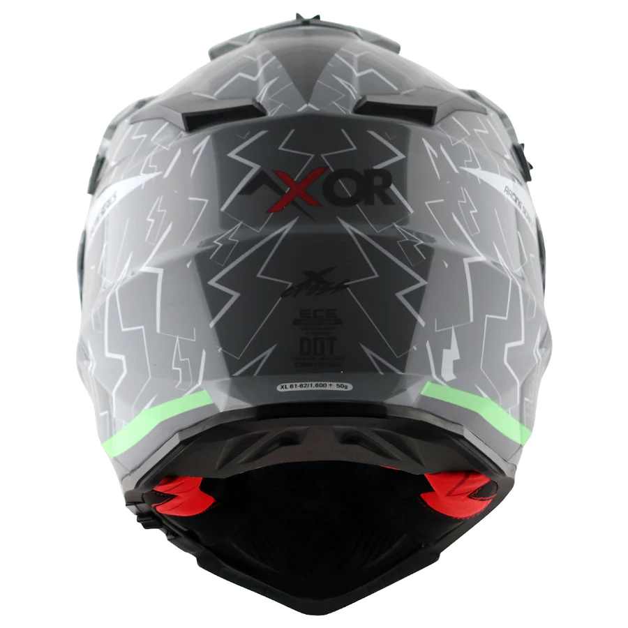 AXIOR X-CROSS FLASH DUAL VISOR HELMET (Cool Grey Green) - Image 5