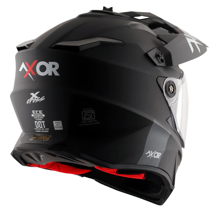 AXOR X-CROSS DUAL VISOR HELMET (DULL BLACK) - Image 6