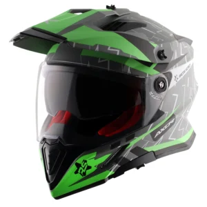 AXIOR X-CROSS FLASH DUAL VISOR HELMET (Dull Cool Grey Green)