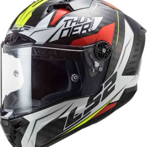 LS2 FF805 THUNDER CARBON FYBER HELMET ( Black White Red )