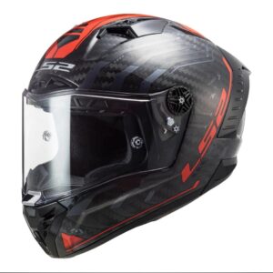 LS2 FF805 THUNDER Carbon Sputnik Gloss Metal Red Helmet