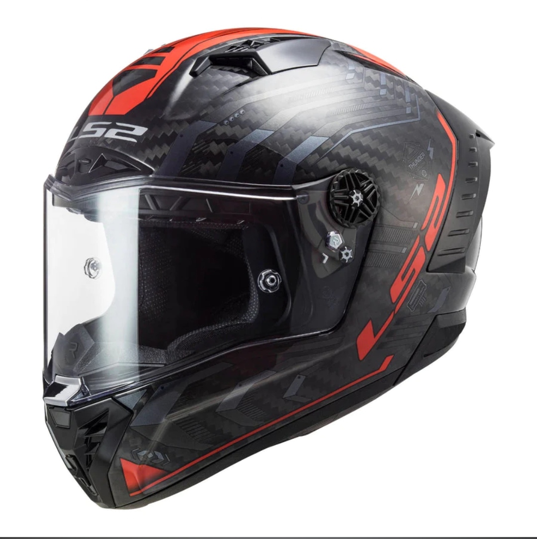 LS2 FF805 THUNDER Carbon Sputnik Gloss Metal Red Helmet