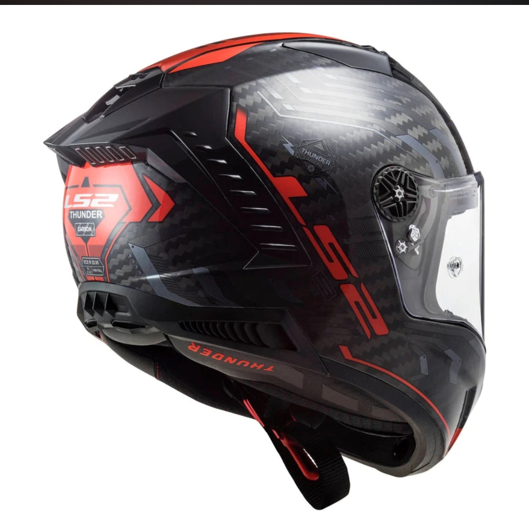 LS2 FF805 THUNDER Carbon Sputnik Gloss Metal Red Helmet - Image 3