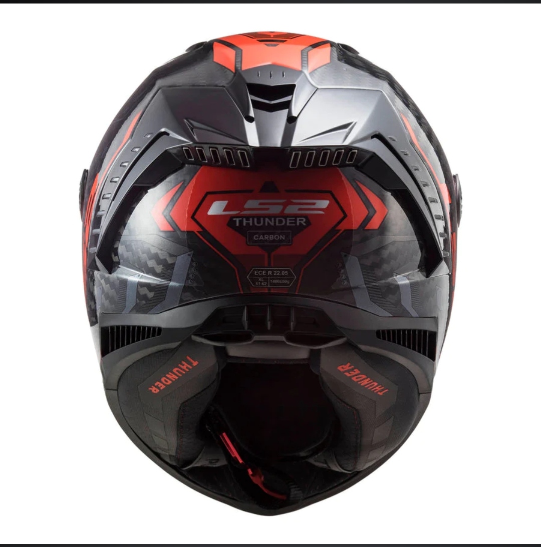 LS2 FF805 THUNDER Carbon Sputnik Gloss Metal Red Helmet - Image 2