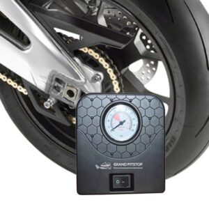 GrandPitstop Electric Tyre Inflator with Dual Connecting Port – Air compressor pump for Car and Motorcycle