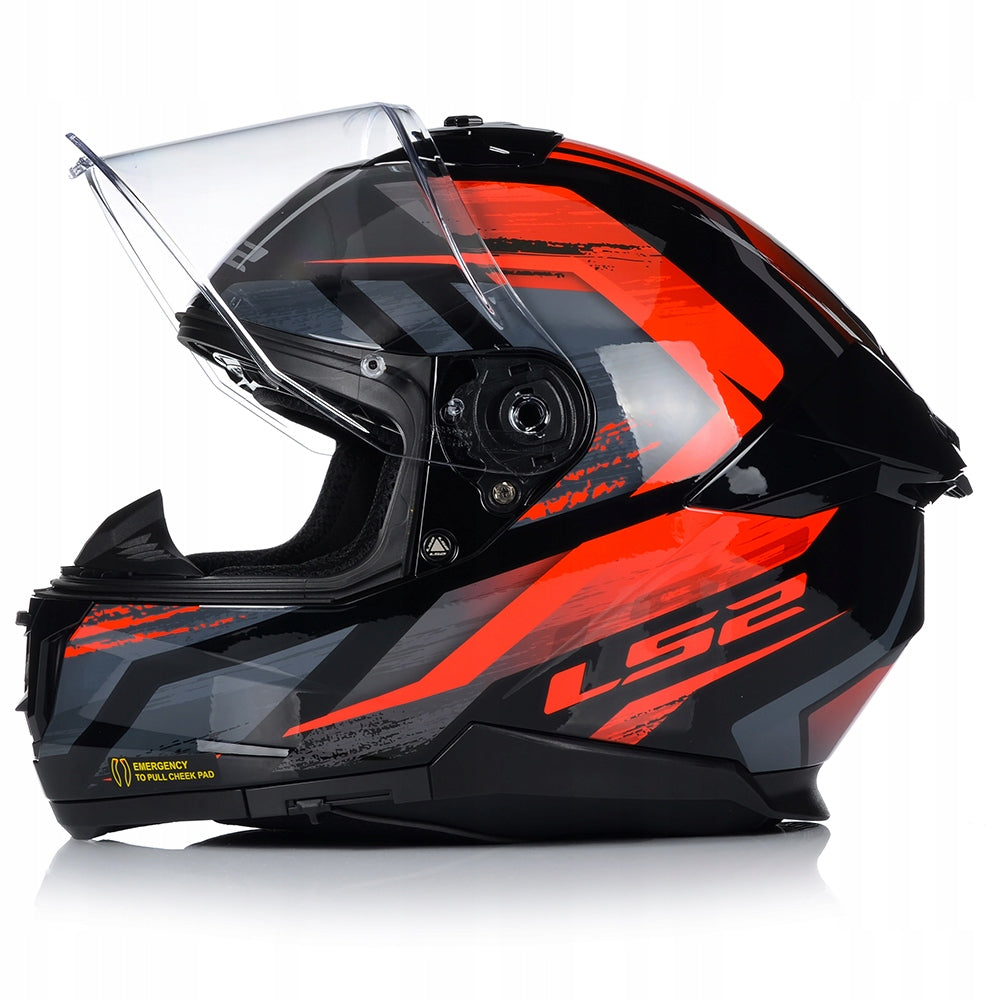 LS2 Stream II Fury Black Red Gloss Helmet - Image 3