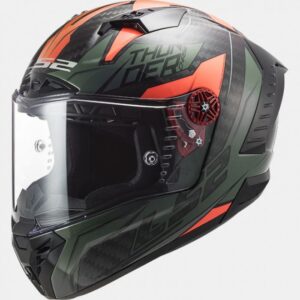LS2 FF805 THUNDER CARBON FYBER HELMET ( Black Red )